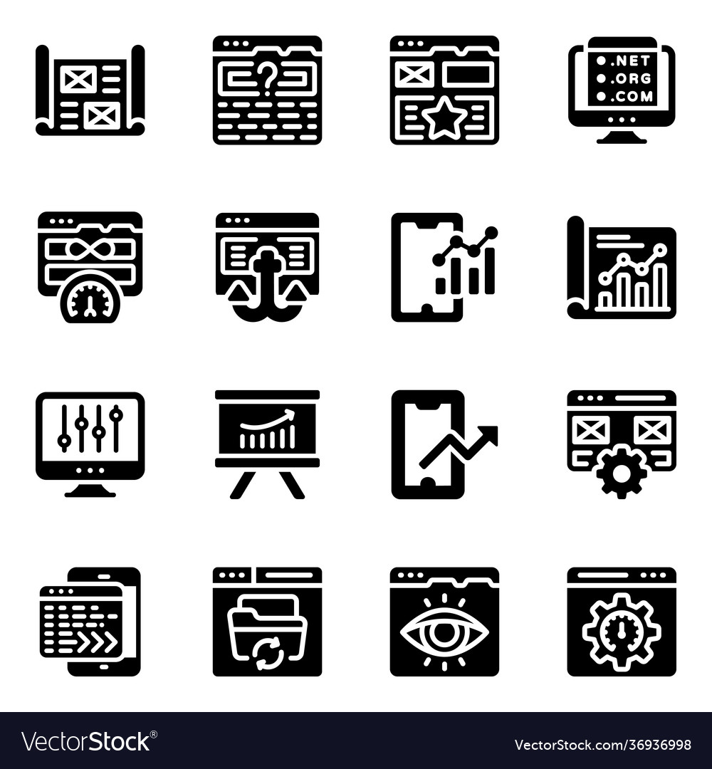 Web and apps solid icons pack