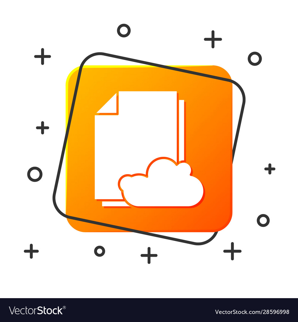 White cloud storage text document icon isolated Vector Image White cloud storage text document icon isolated