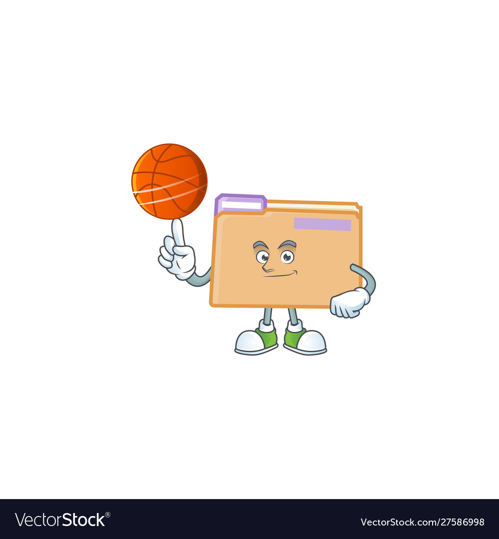 With basketball folder for saving a file document