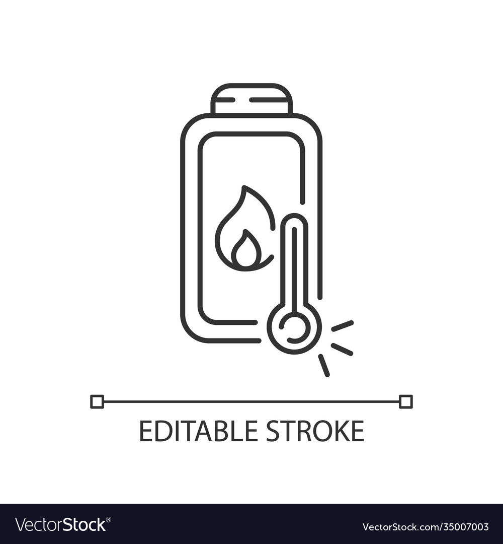 Battery overheating problem linear icon