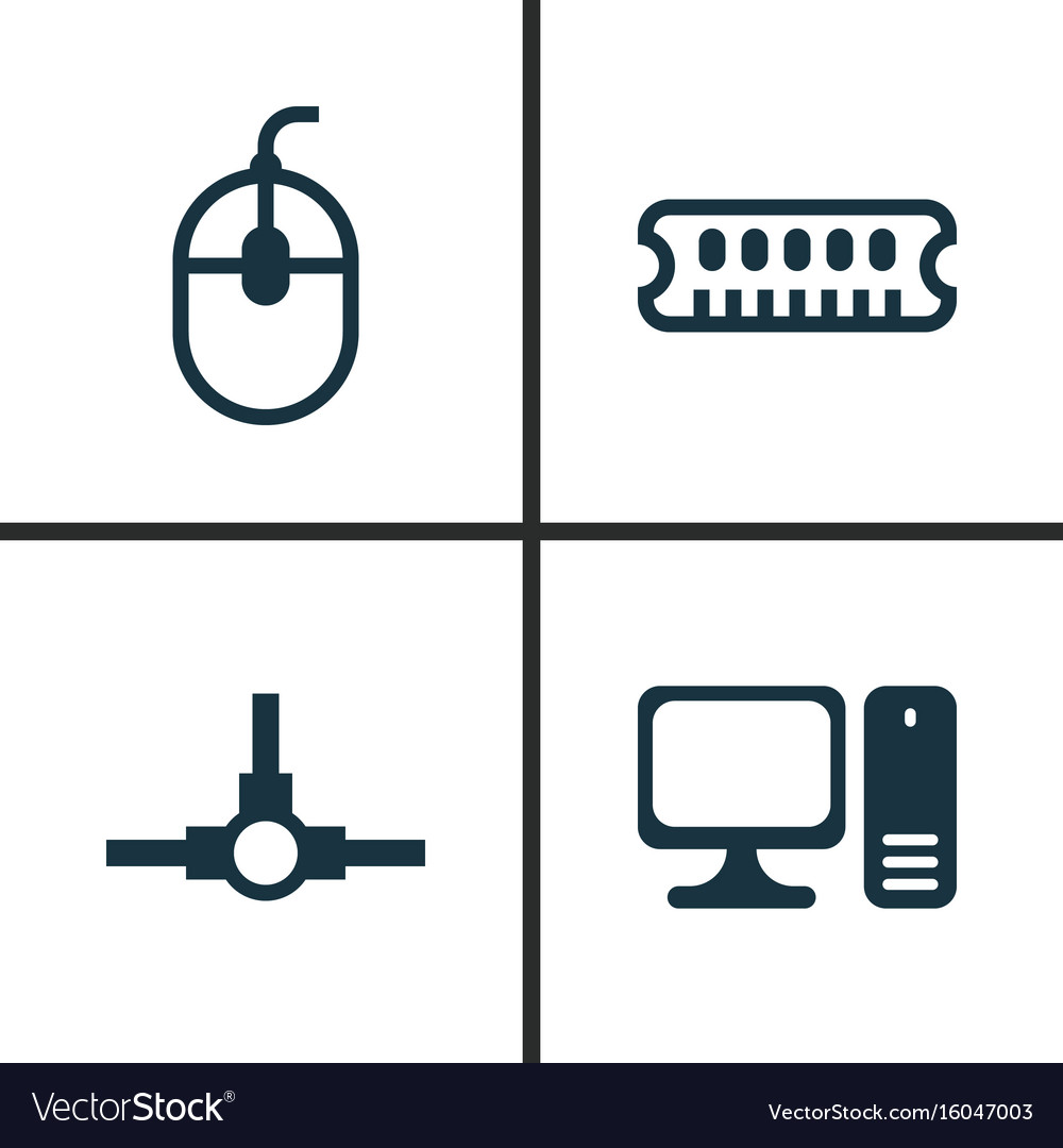 Computer icons set collection of dynamic memory