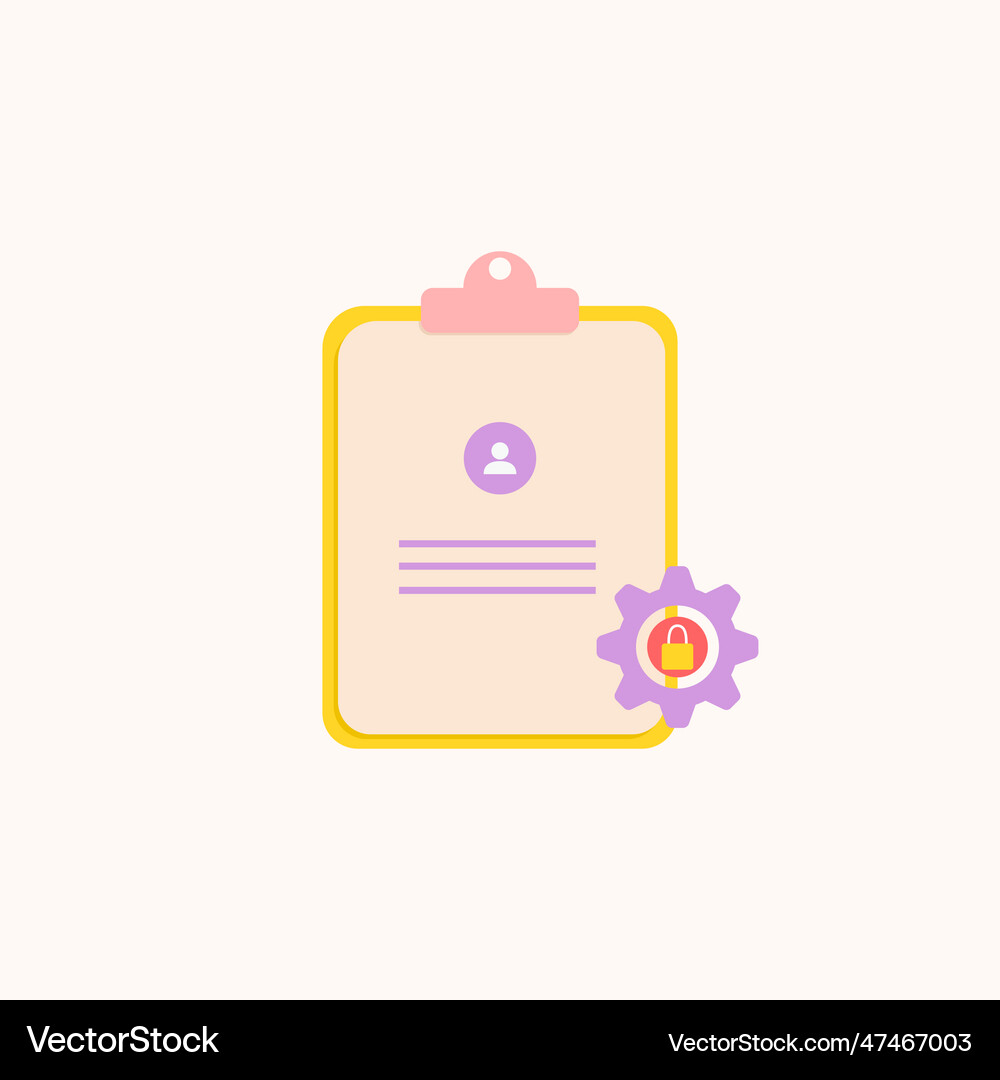 Document icon personal data privacy Royalty Free Vector