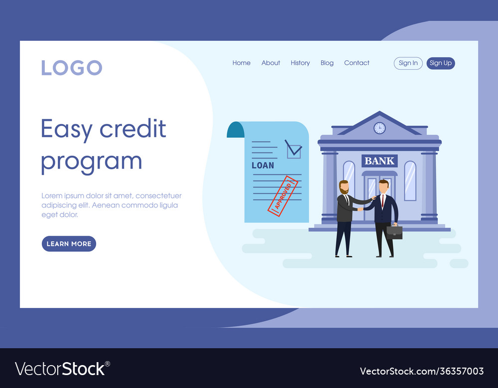 Easy credit program concept vector image Easy credit program concept