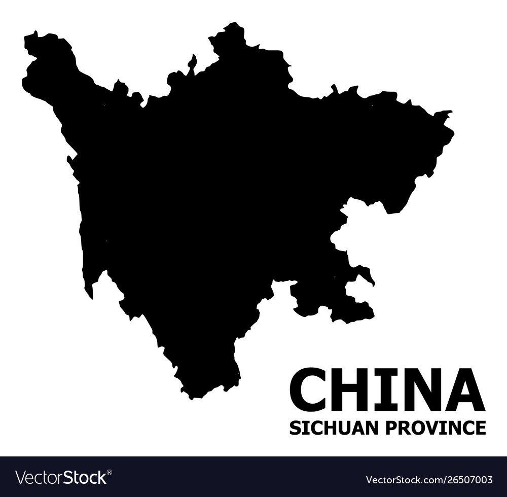 Flat map sichuan province with name