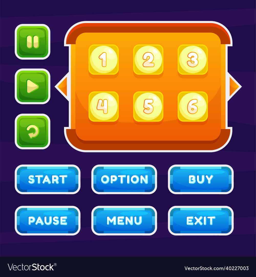 Game menu scene for status of money power vector image Game menu scene for status of money power