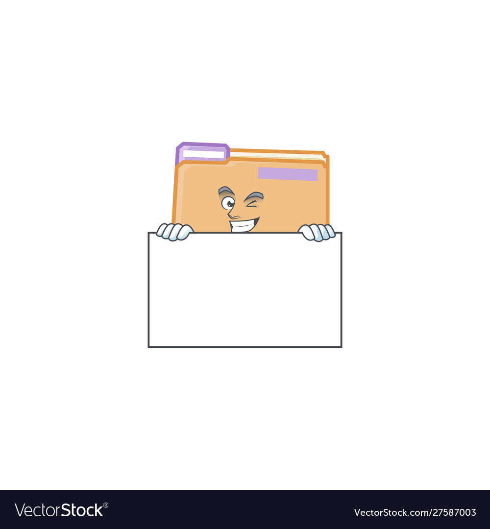 Grinning with board folder for saving a file vector image Grinning with board folder for saving a file