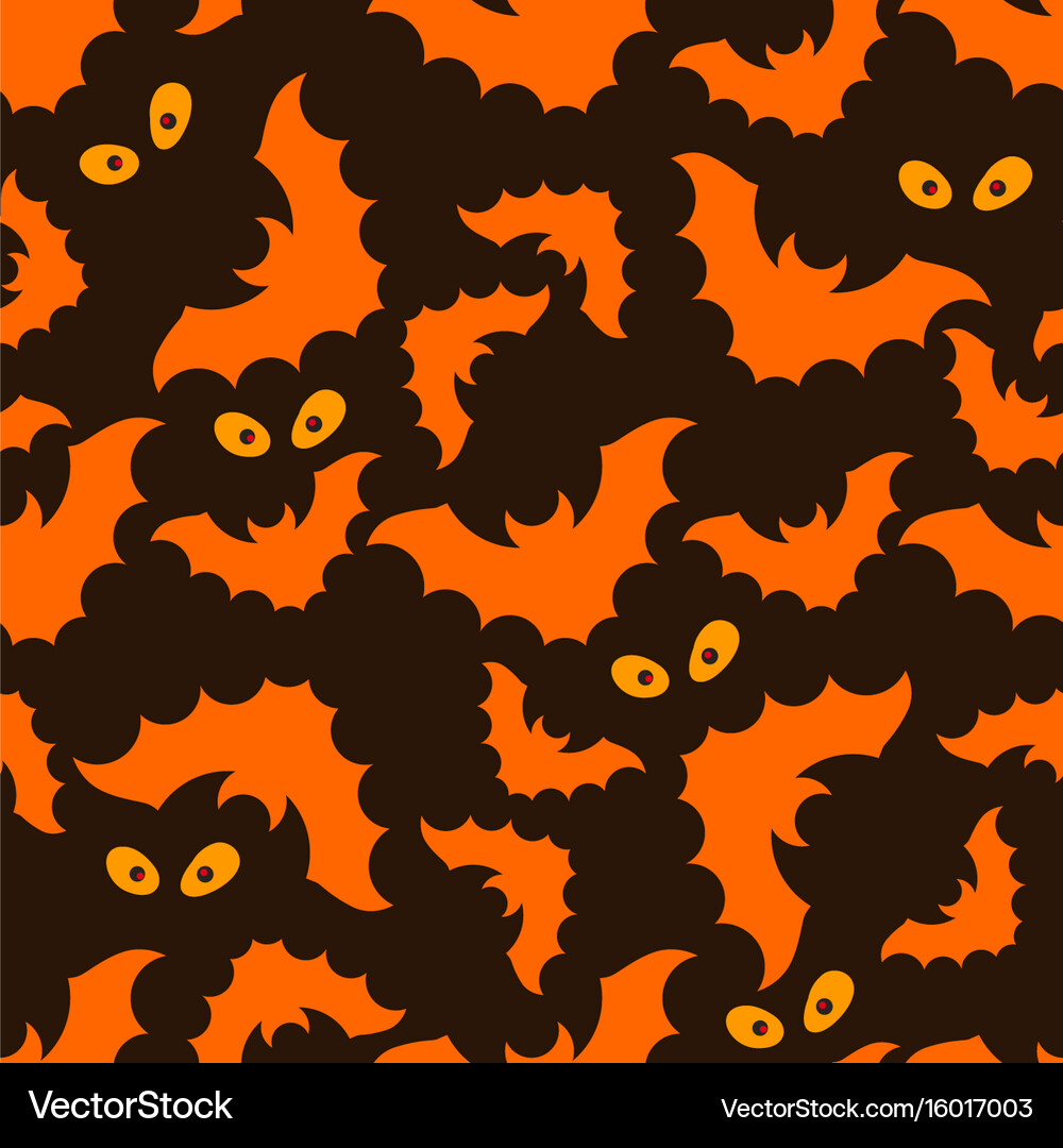 Halloween pattern with bats and eyes Royalty Free Vector