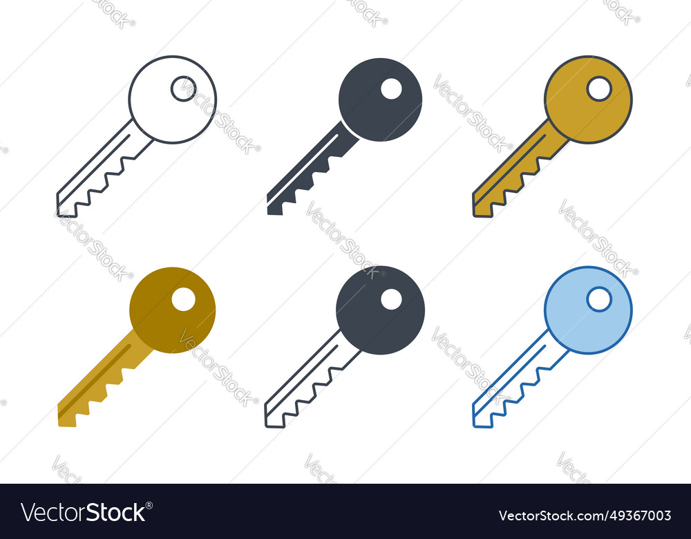 Key icon collection with different styles