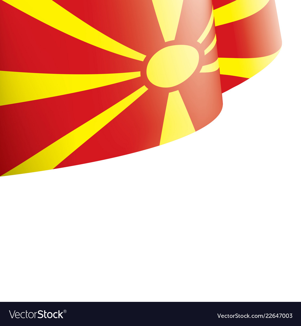 Macedonia flag on a white
