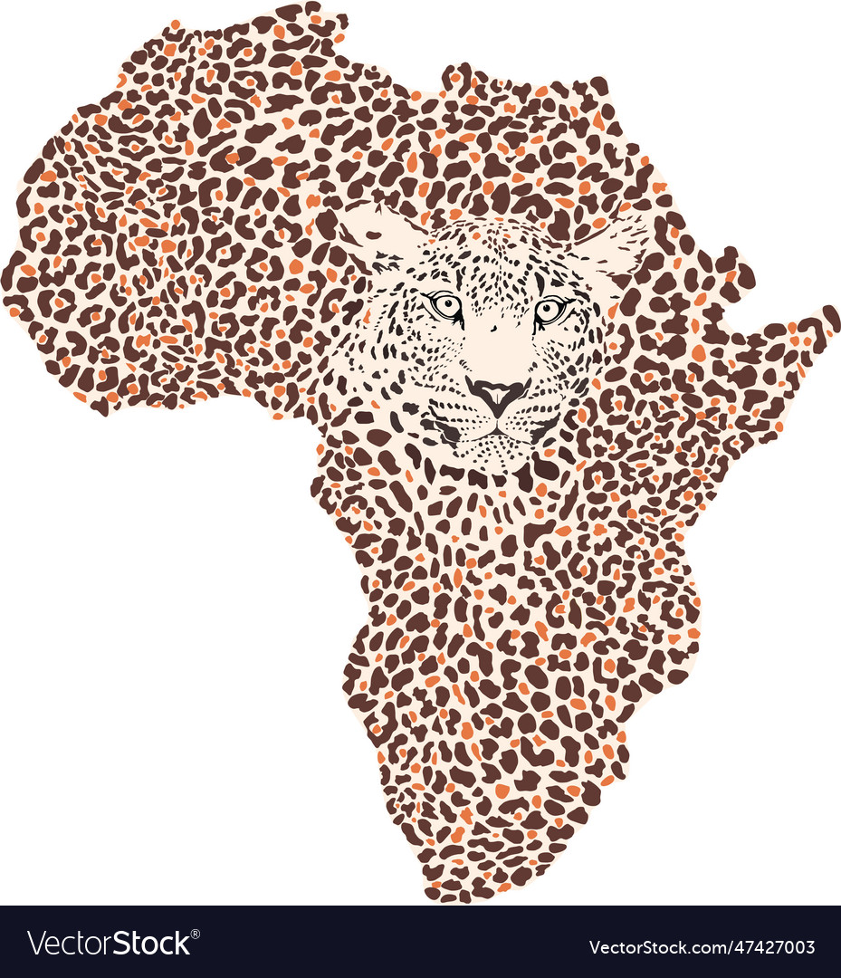 Map of africa formed by a leopard pattern Vector Image