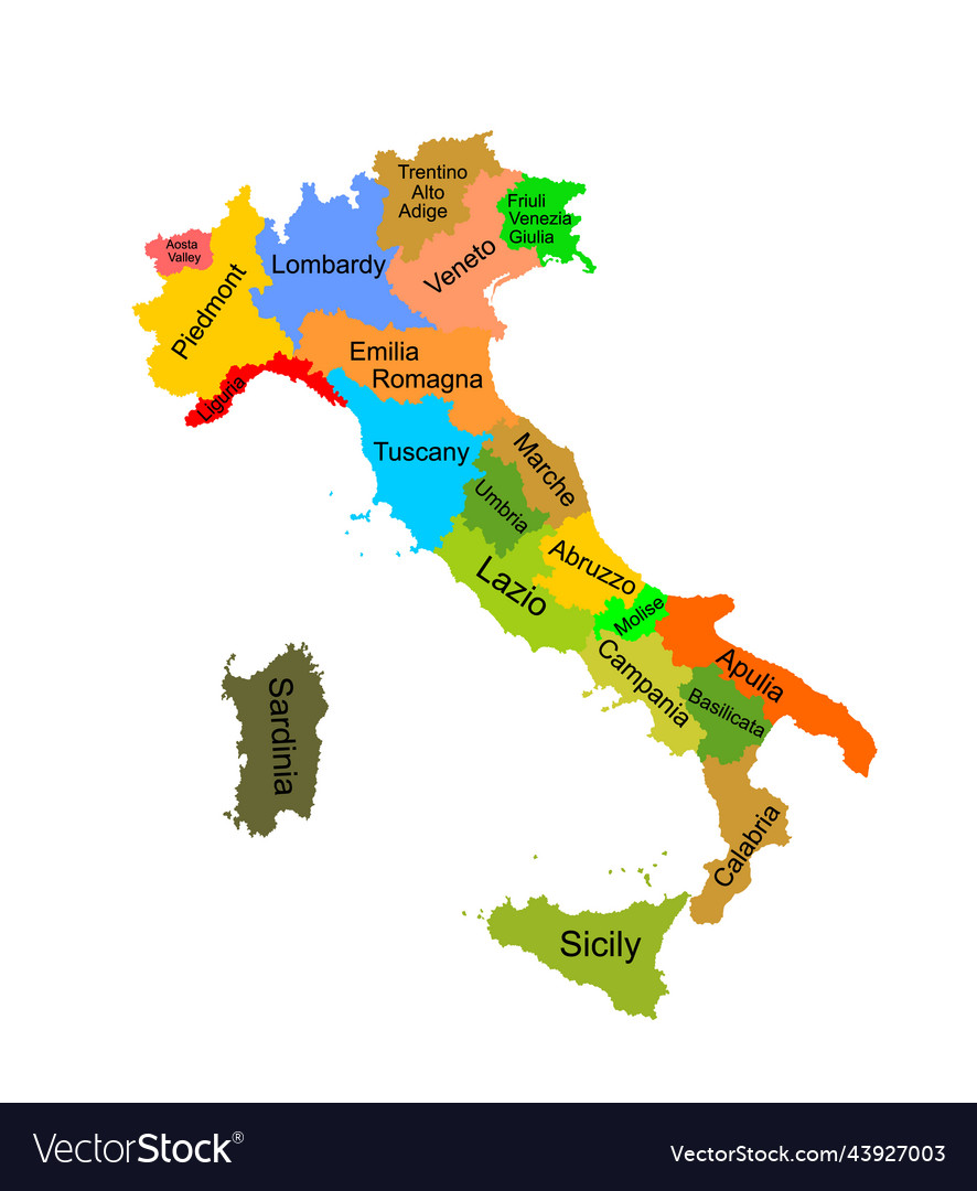 Map of italy silhouette Royalty Free Vector Image