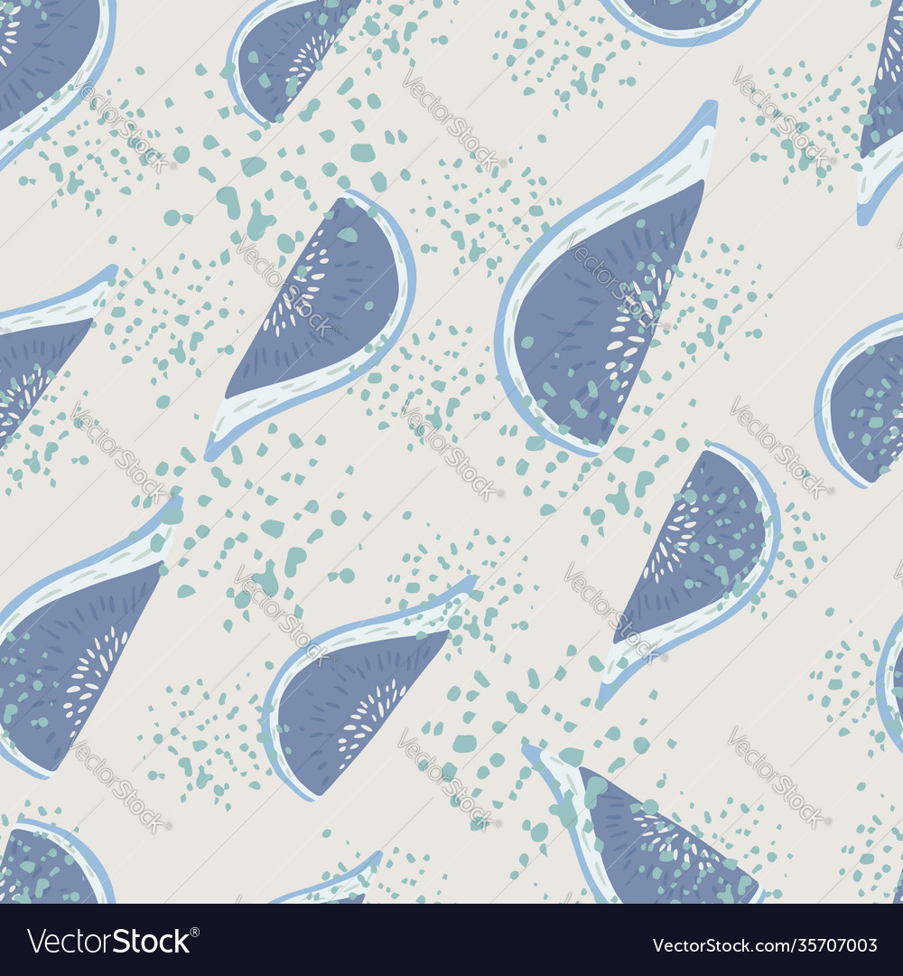 Random seamless pattern with hand drawn fig slice vector image Random seamless pattern with hand drawn fig slice