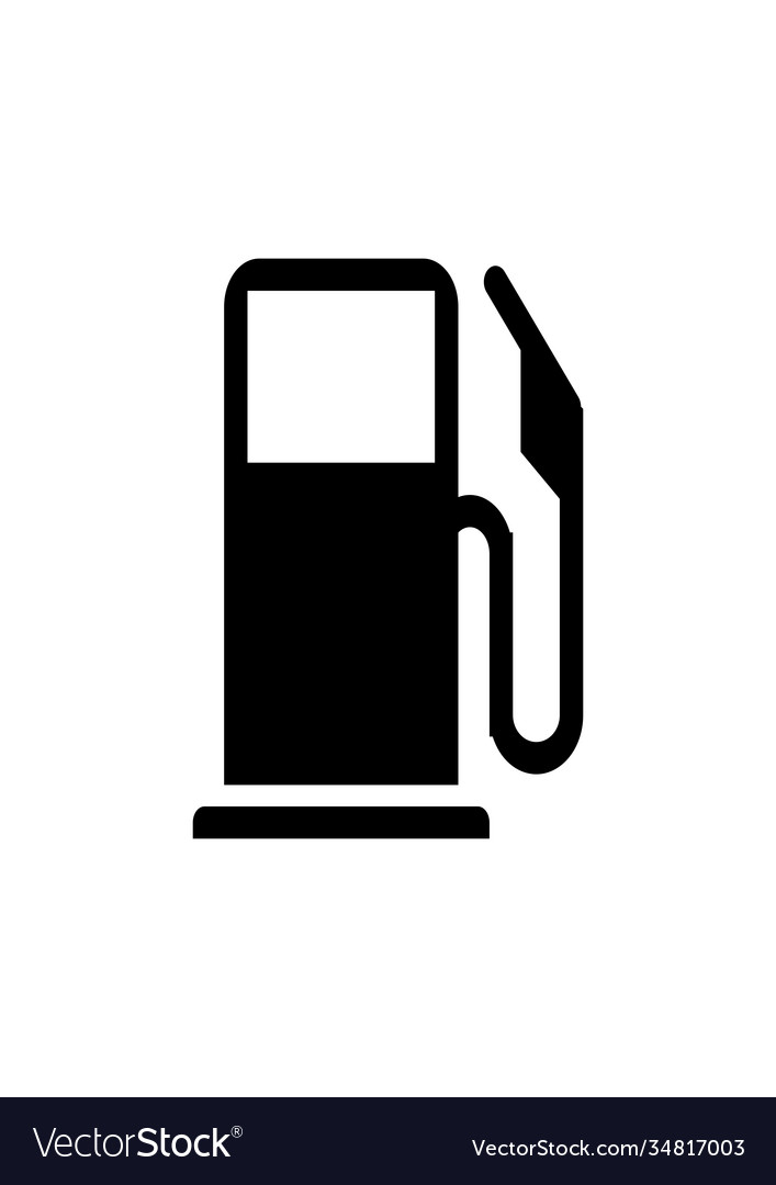 Road sign pointer car refueling on a white