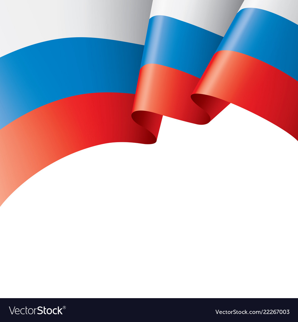 Russia flag on a white