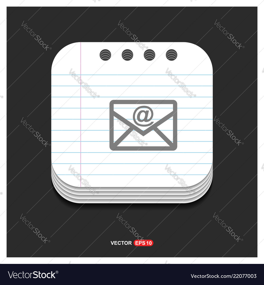 Send mail icon gray on notepad style