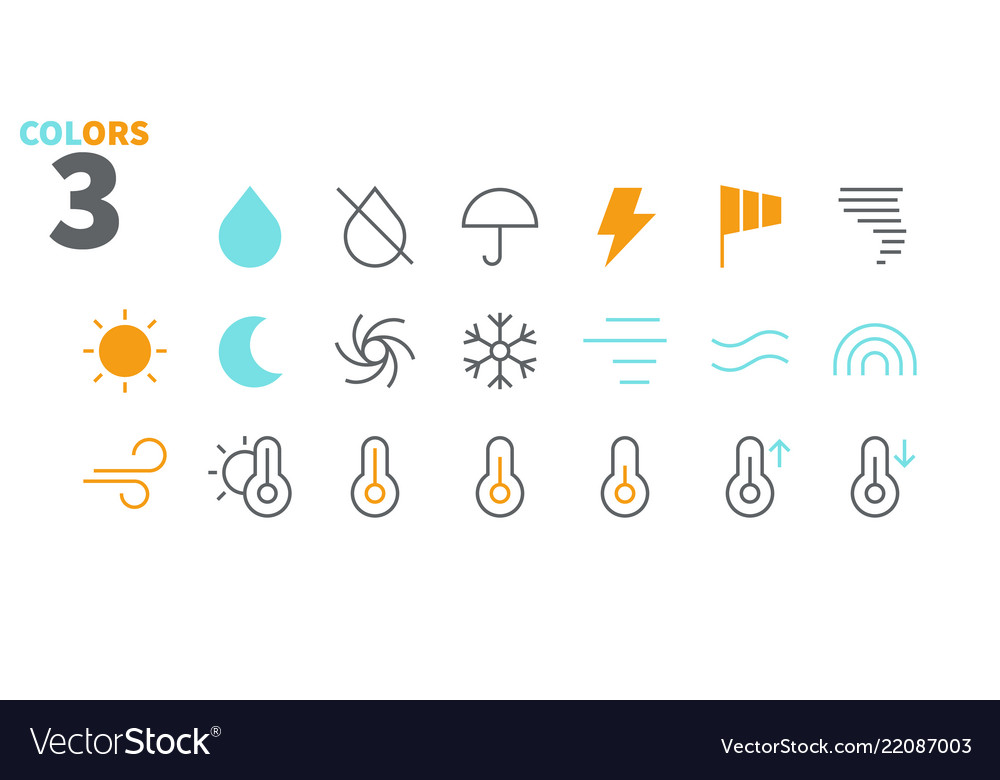 Weather Line Icons - Minimal Style