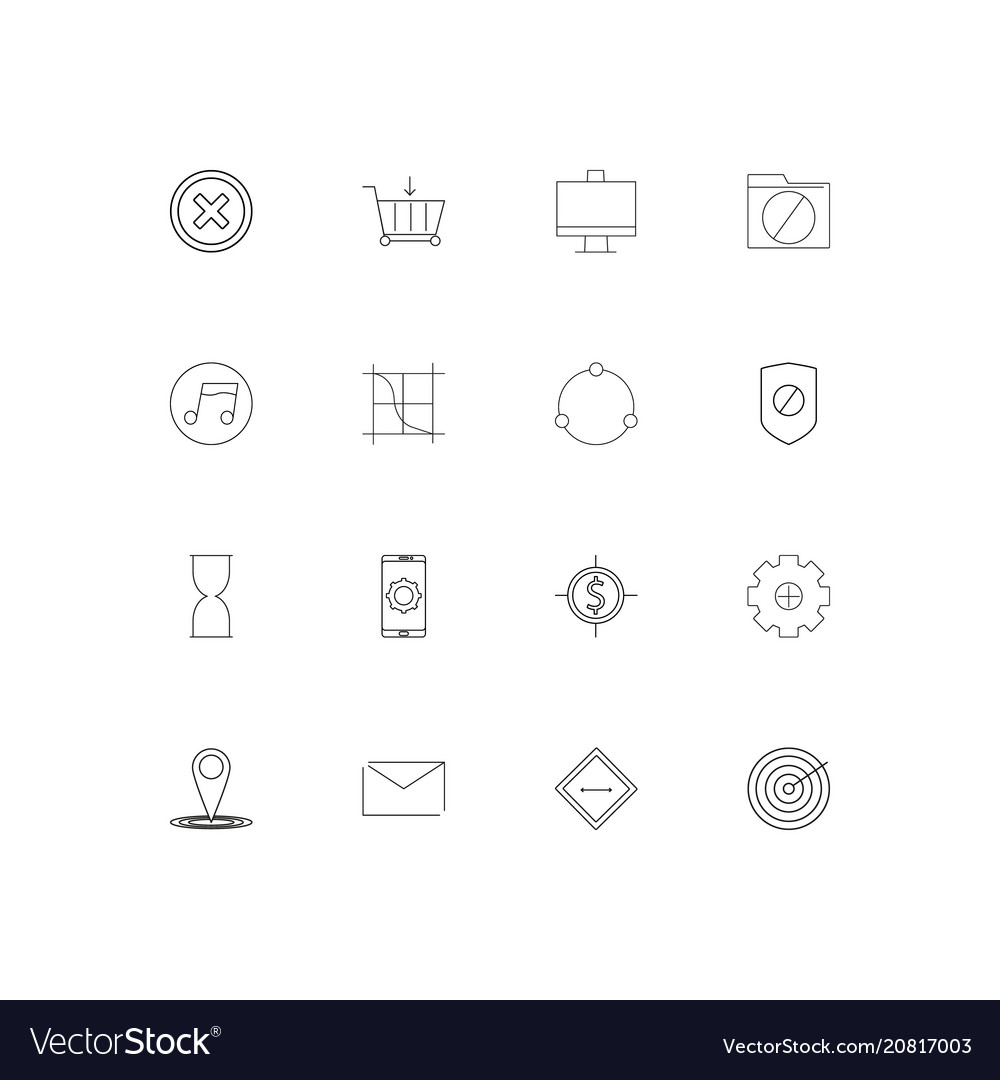 Web linear thin icons set outlined simple