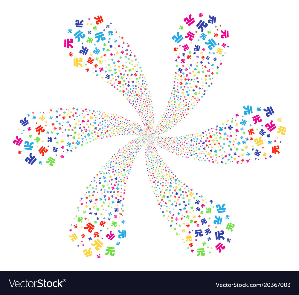 Yuan renminbi rotation flower cluster