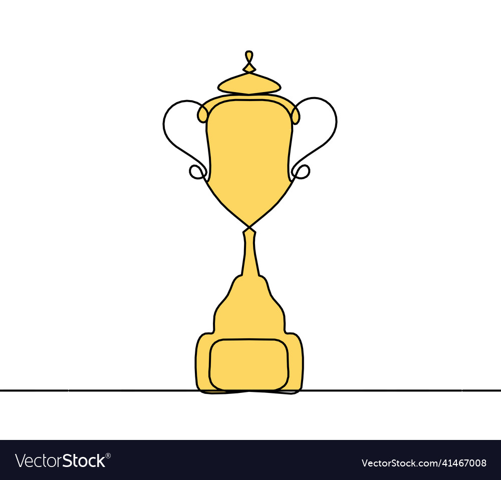 Abstract color cup as continuous lines drawing