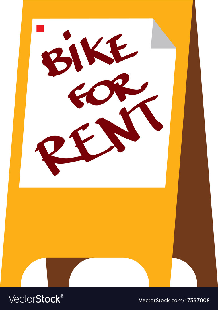 Bike Rentals Color Inscription On The Banner Vector Image