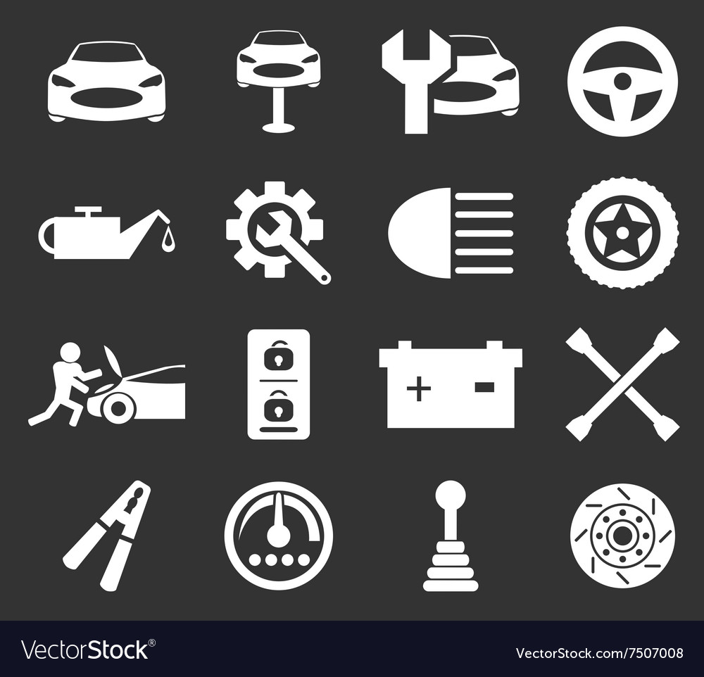 Car Service Icons Set Royalty Free Vector Image