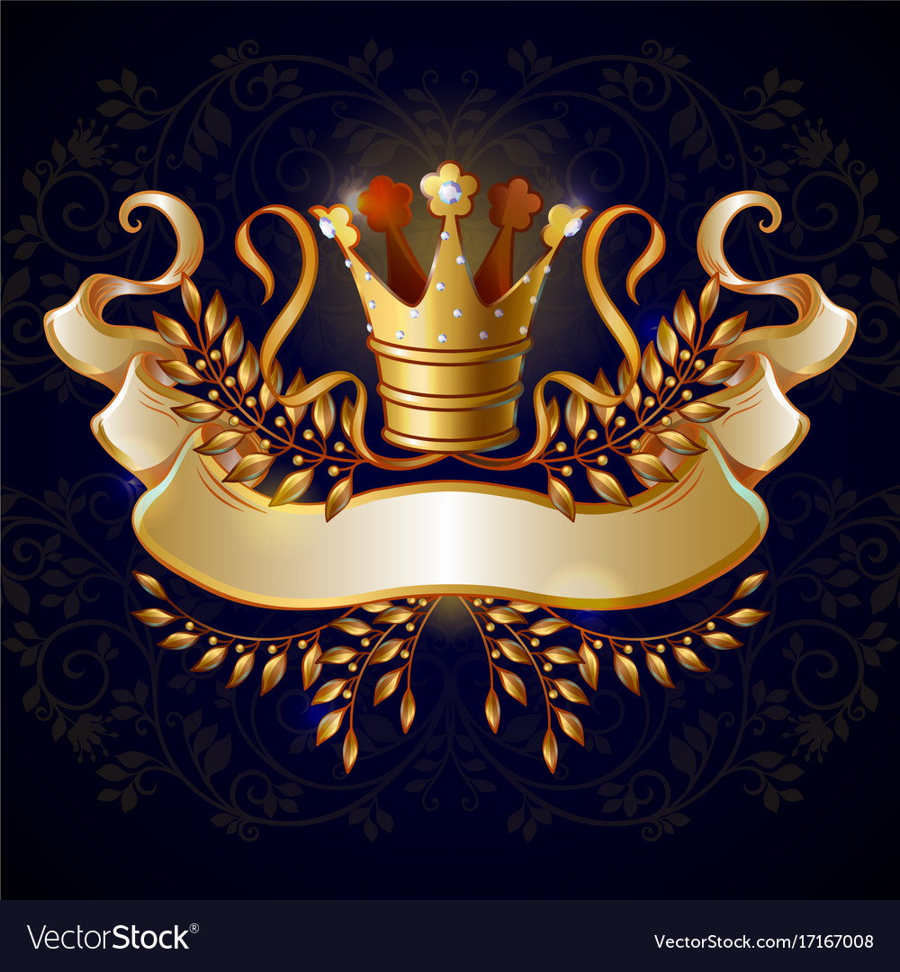 Cartoon royal gold crown template Royalty Free Vector Image