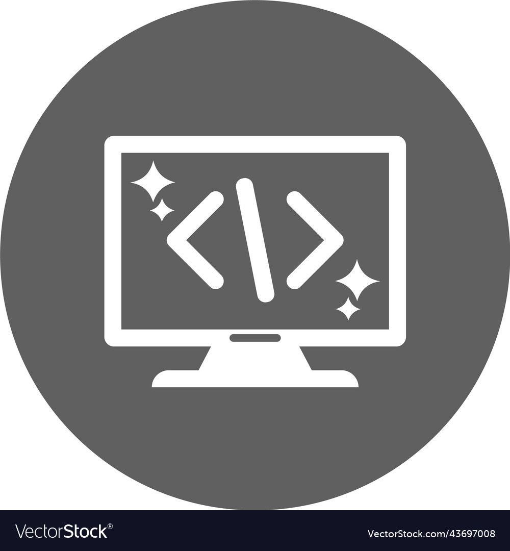 Clean coding code icon gray graphics