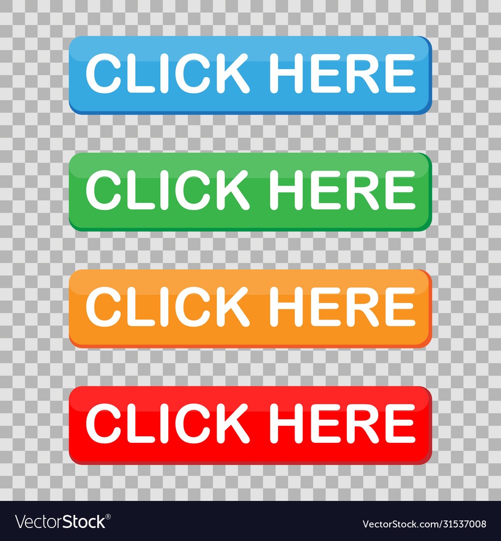 Click here button set vector image Click here button set