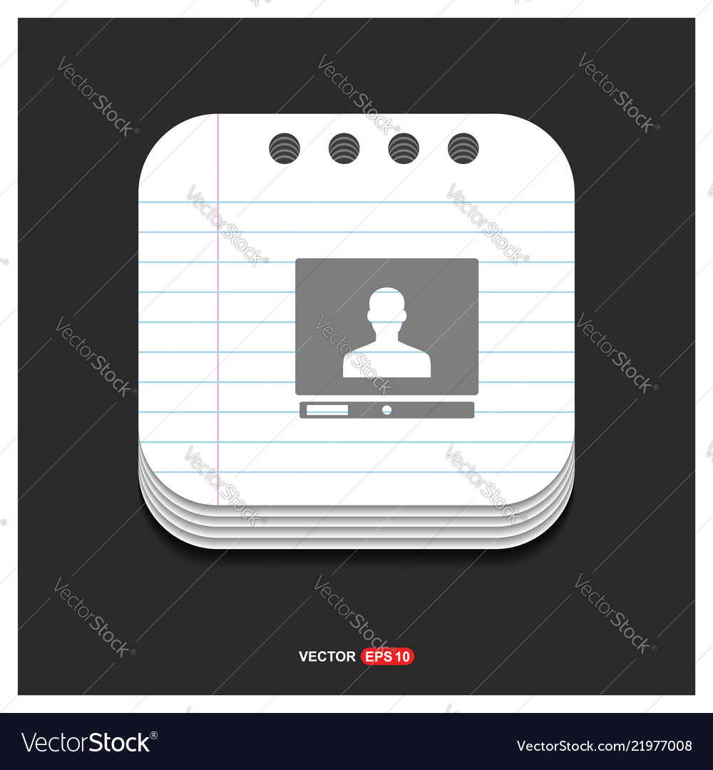 Computer icon gray on notepad style template