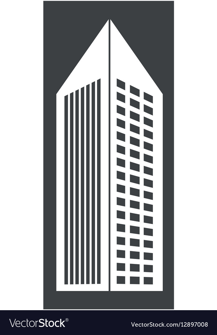 Contour building with pointed top icon