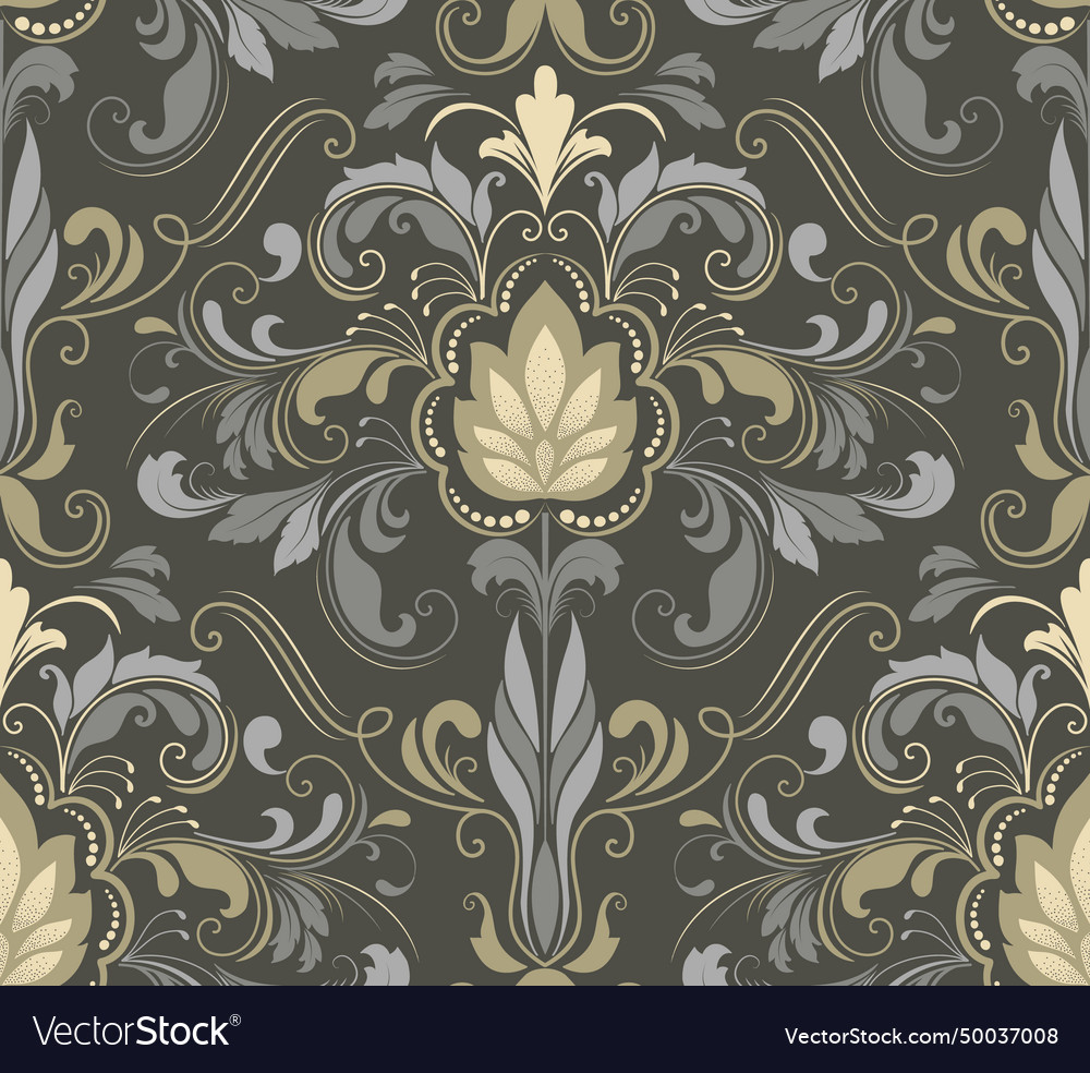 Damask seamless pattern element classical Vector Image