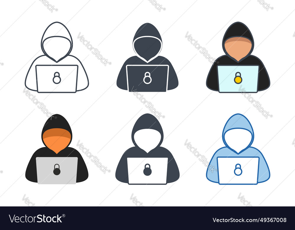 Hacker icon collection with different styles