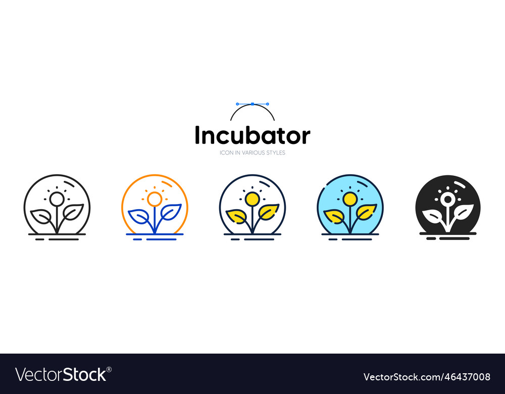 Incubator line icon in different styles bicolor vector image Incubator line icon in different styles bicolor
