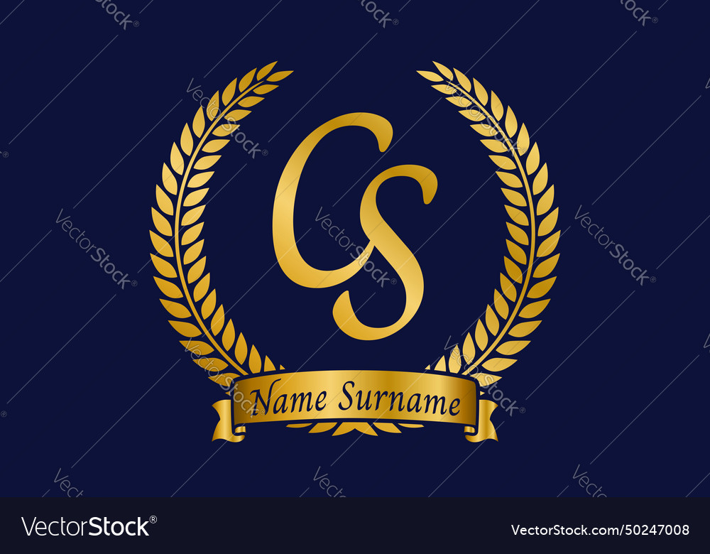 Initial letter c and s cs monogram logo design Vector Image