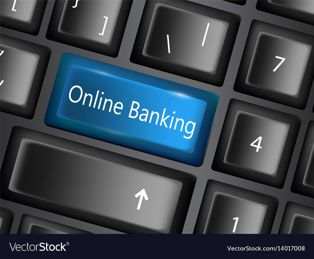 Keyboard key with enter button banking