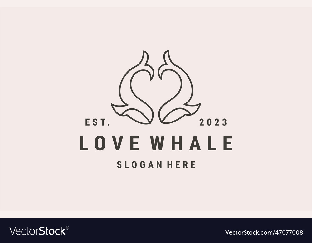 Love whale Royalty Free Vector Image - VectorStock