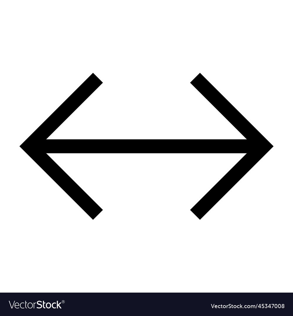 Resize icon line isolated on white background vector image Resize icon line isolated on white background