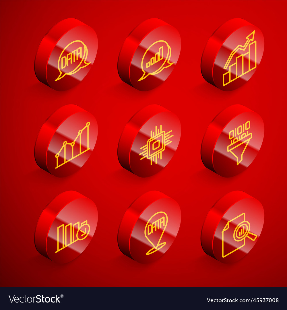 Set line data analysis pie chart infographic vector image Set line data analysis pie chart infographic