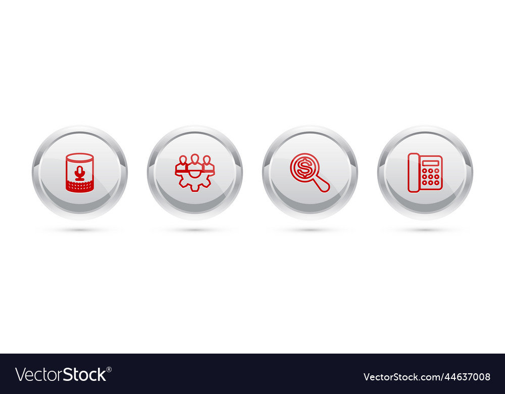 Set line voice assistant project team base Vector Image Set line voice assistant project team base
