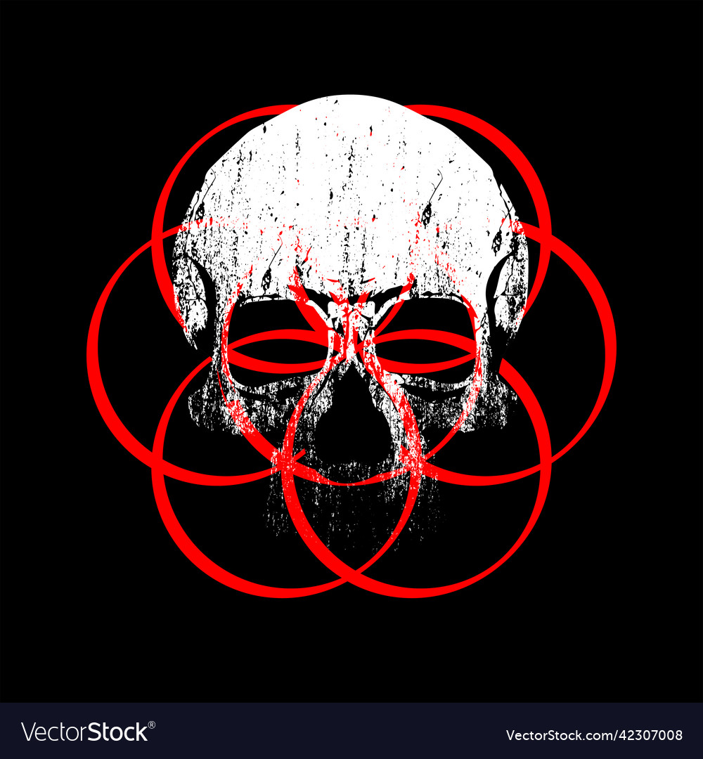 Skull isolated on black Royalty Free Vector Image