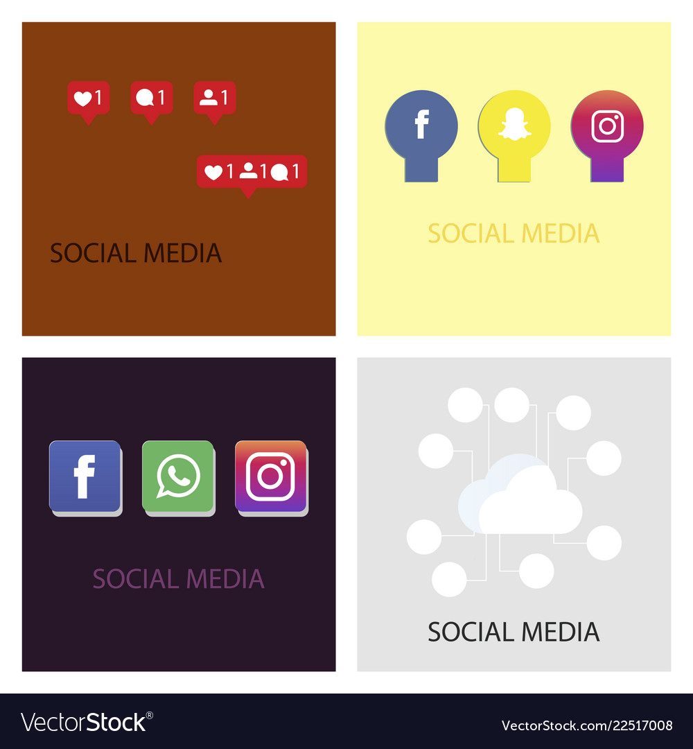 Social media icons facebook icon instagram Vector Image