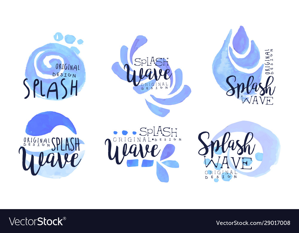 Splash wave original design labels collection