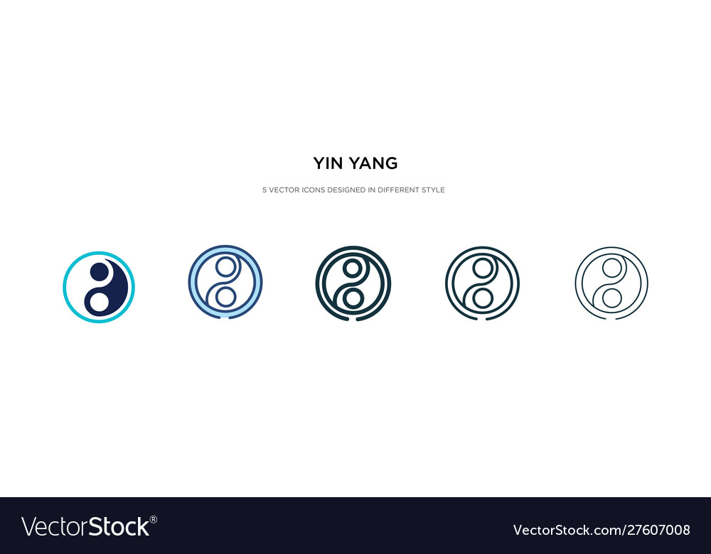 Yin yang icon in different style two colored vector image Yin yang icon in different style two colored