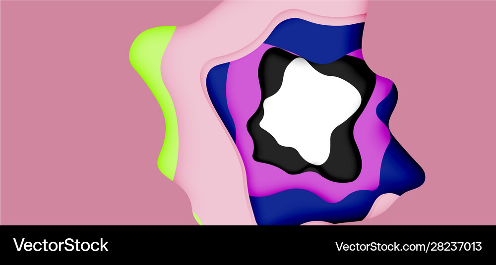 Abstract geometric pattern 3d paper layers cut Vector Image