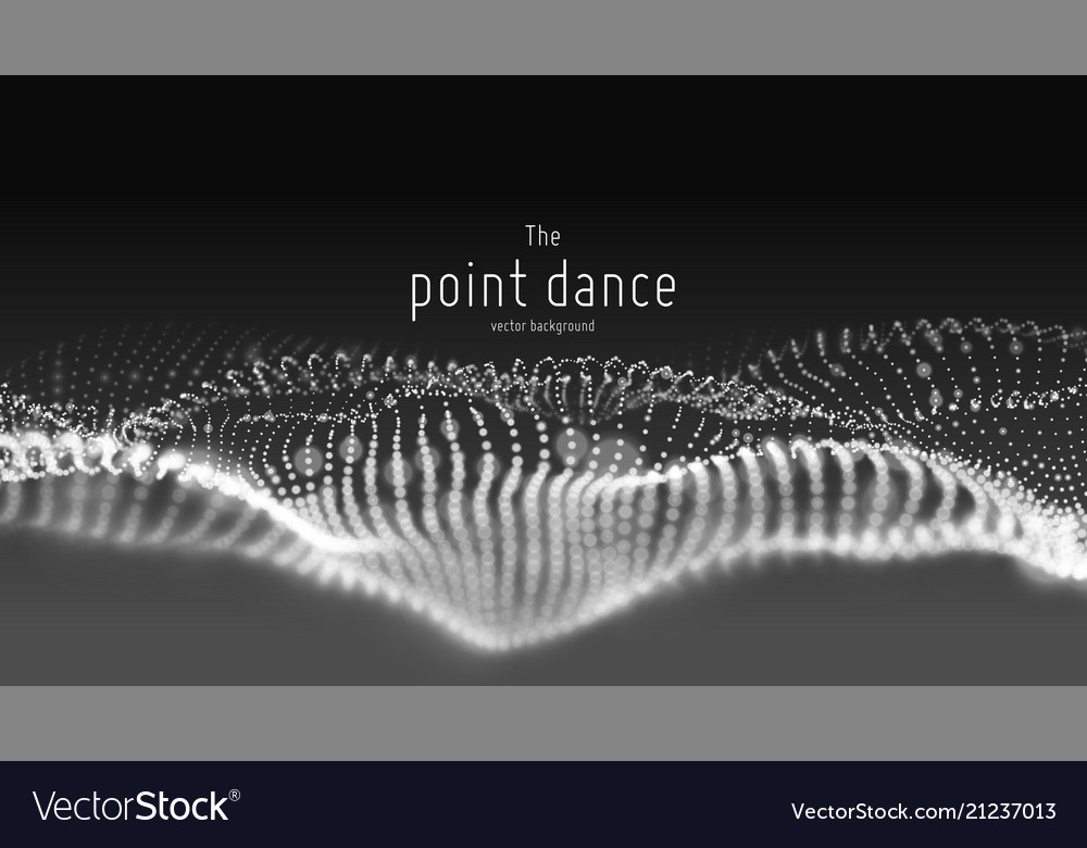 Abstract monochrome particle wave points vector image Abstract monochrome particle wave points