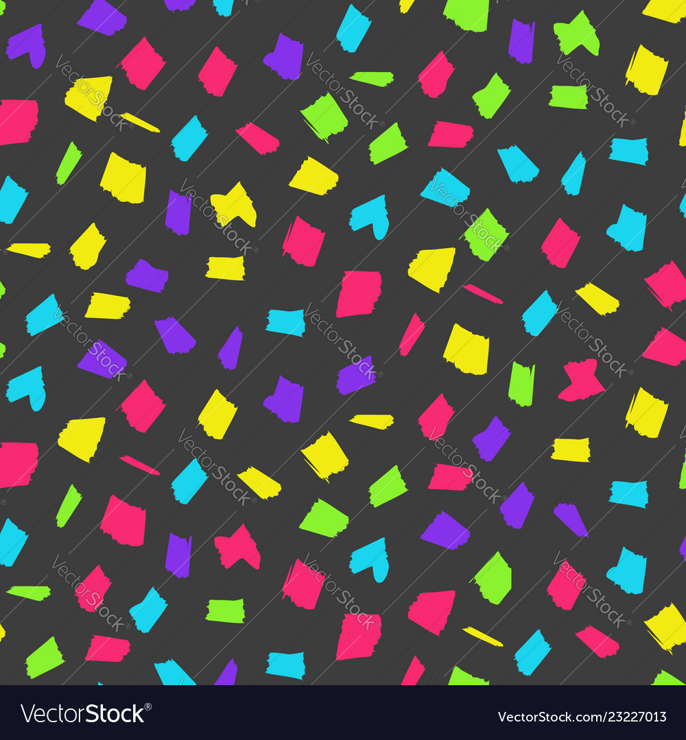 Bright dark pattern with color hand drawn blotches