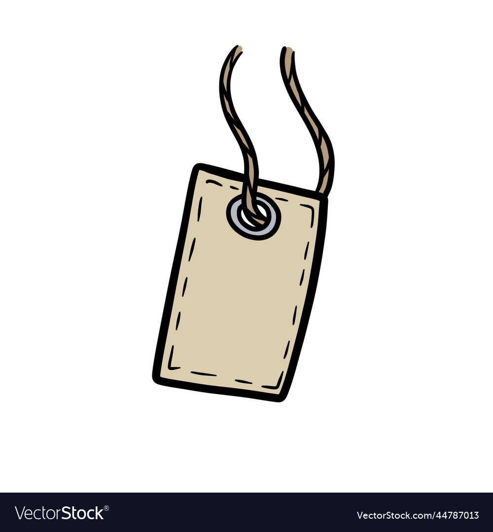 Cardboard label with rope empty template
