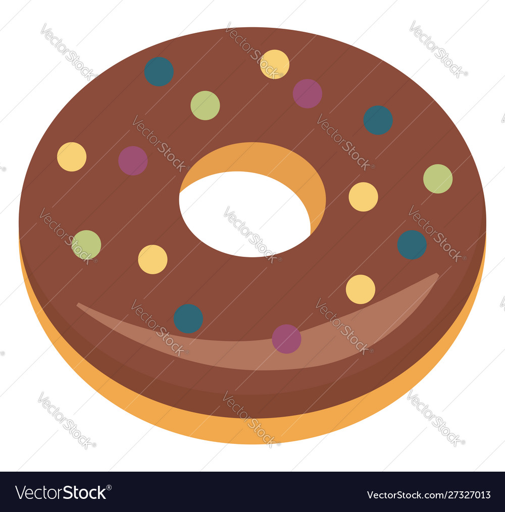 Chocolate donut on white background