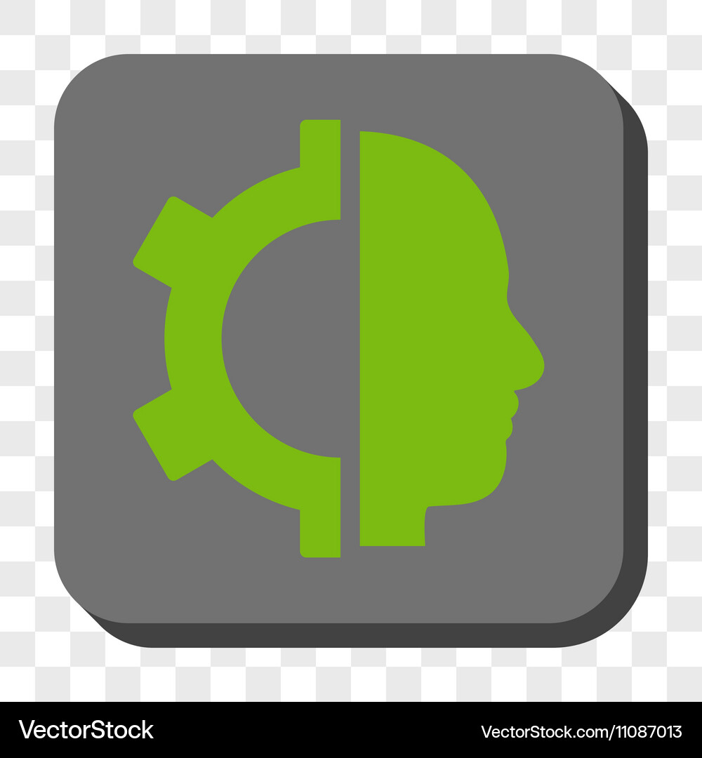 Cyborg gear rounded square button Royalty Free Vector Image