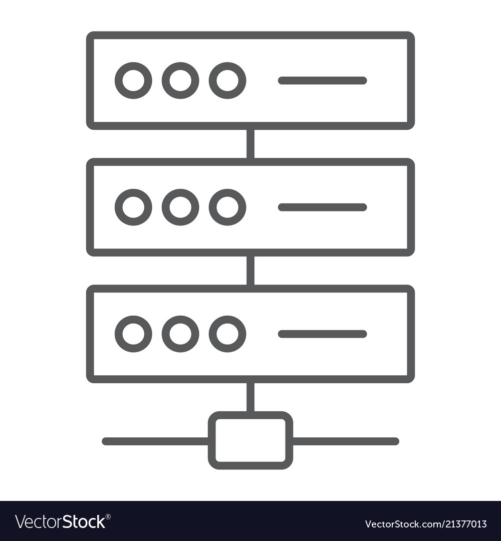 Data network thin line icon analytics